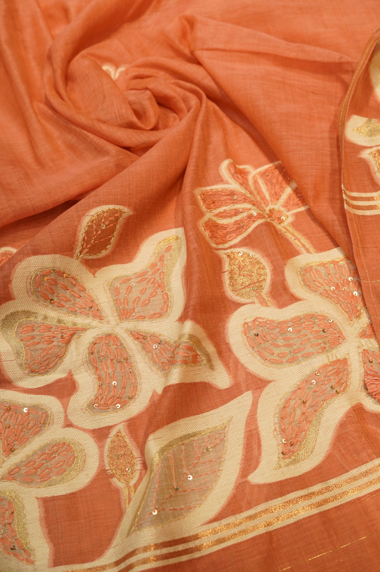 Pink Jamdani Chanderi Suit with Embroidery