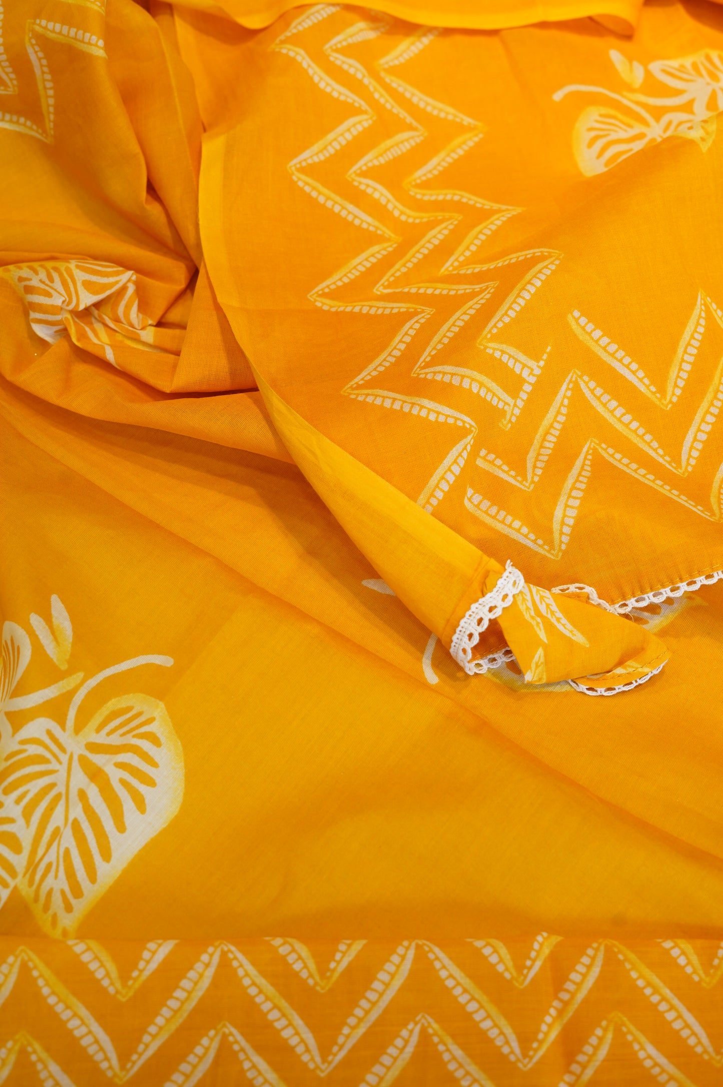 Yellow Printed Cotton Suit