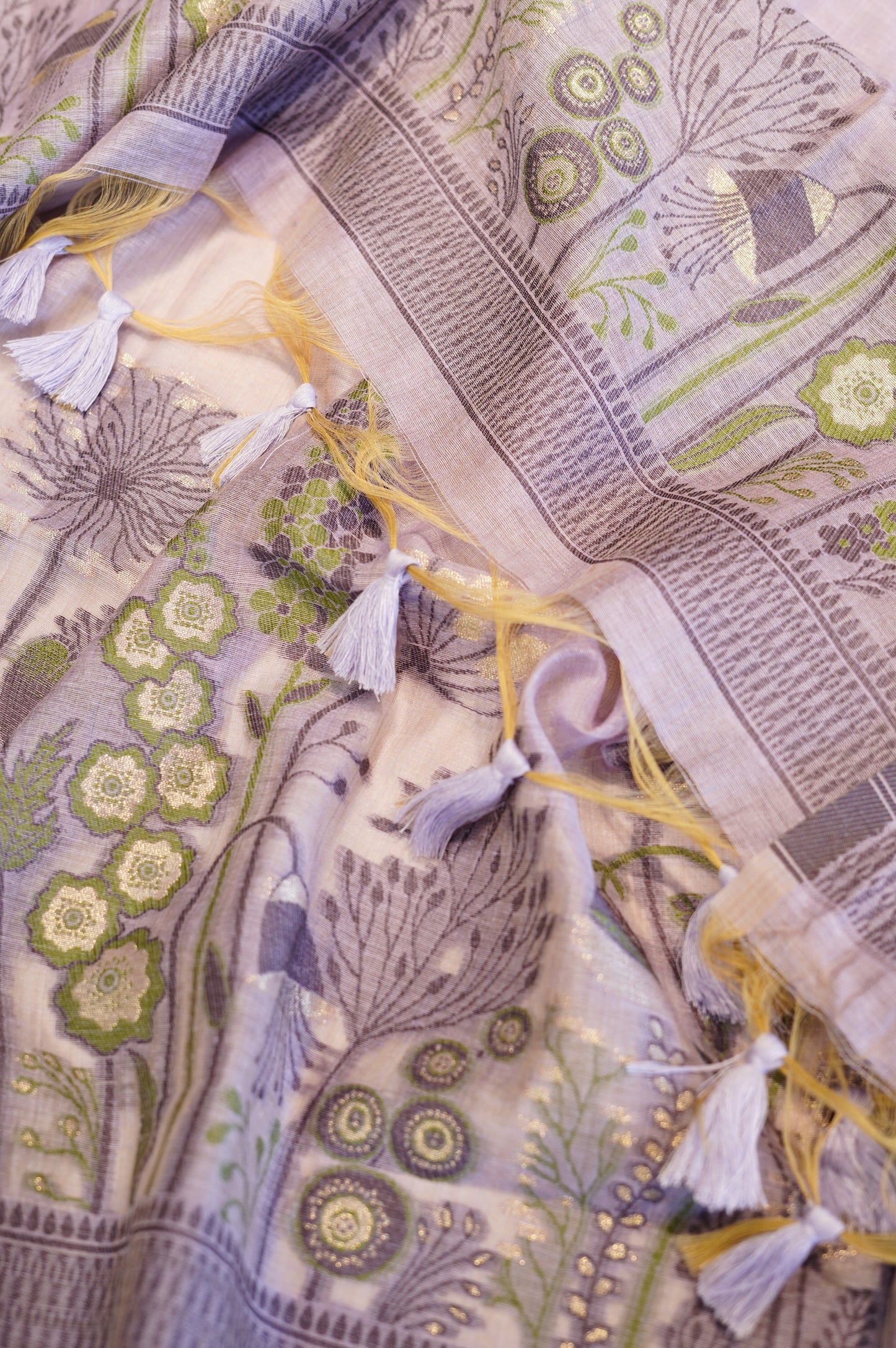 Purple Jamdani Chanderi Suit