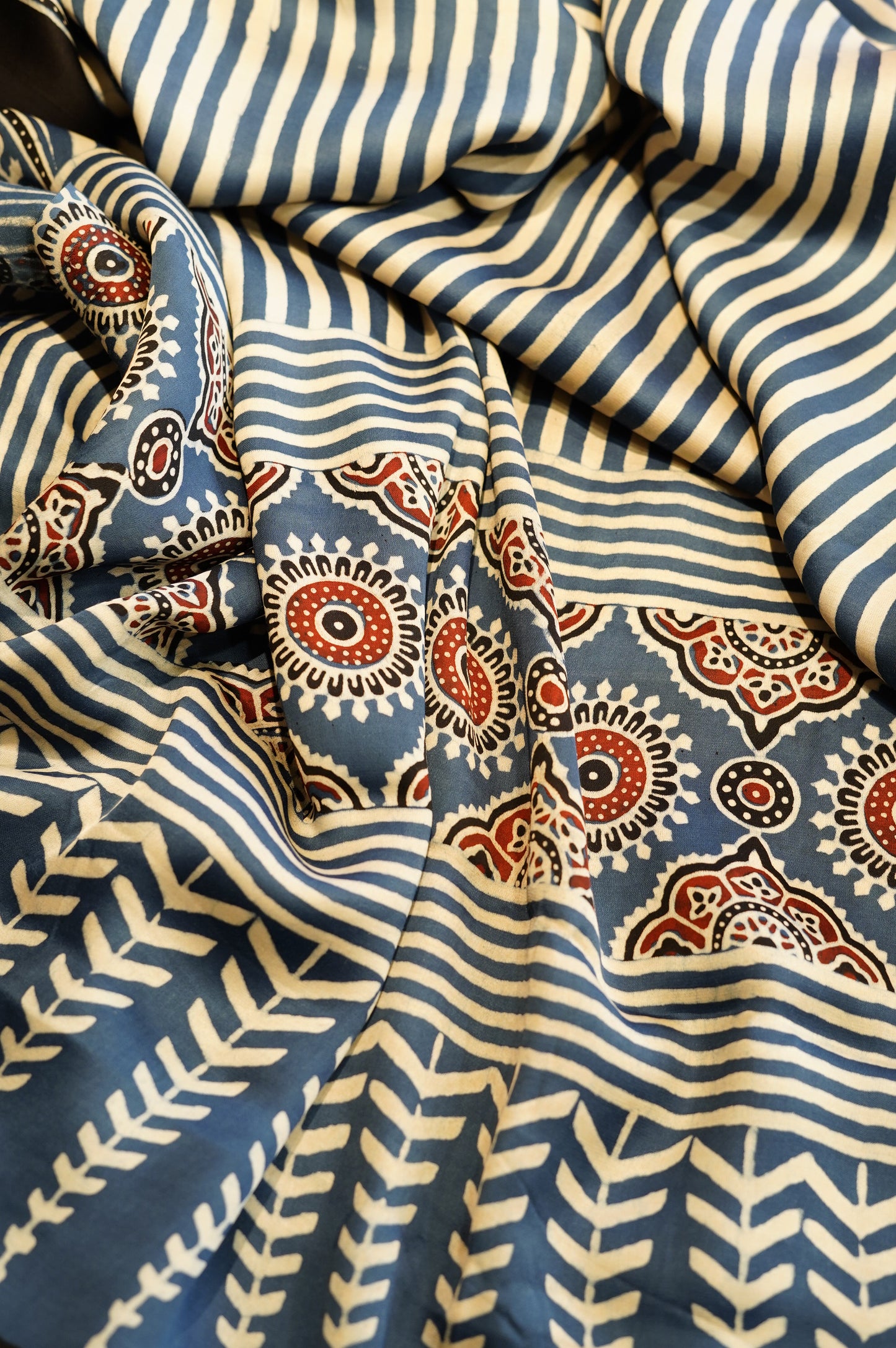 Blue Modal Ajrakh Suit