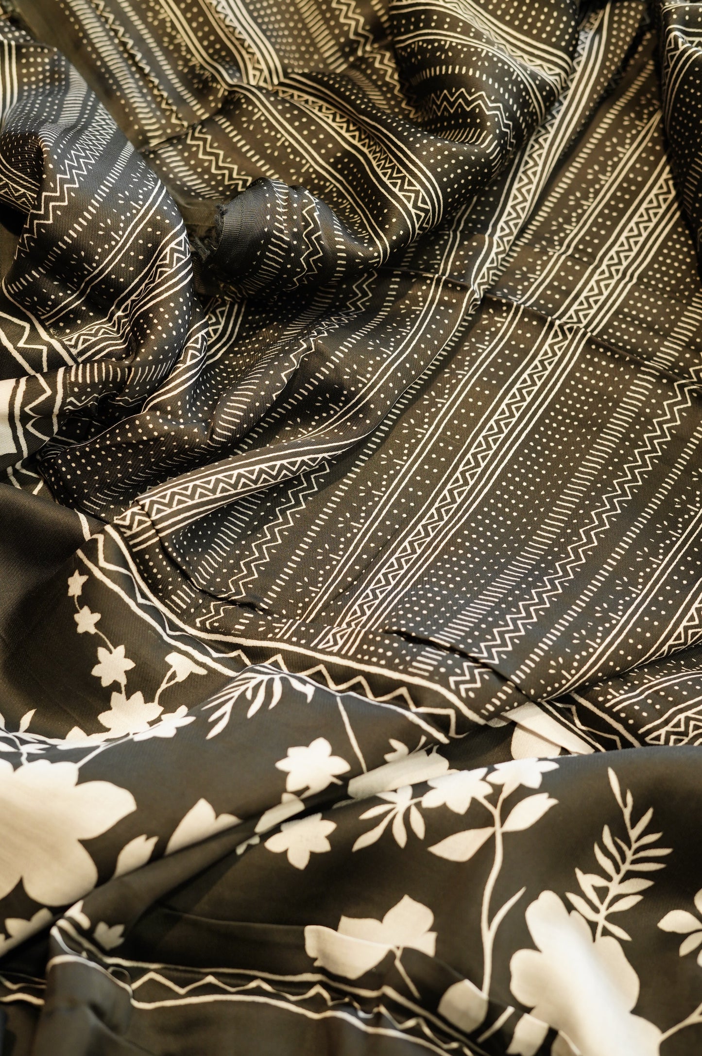 Black Modal Printed Suit