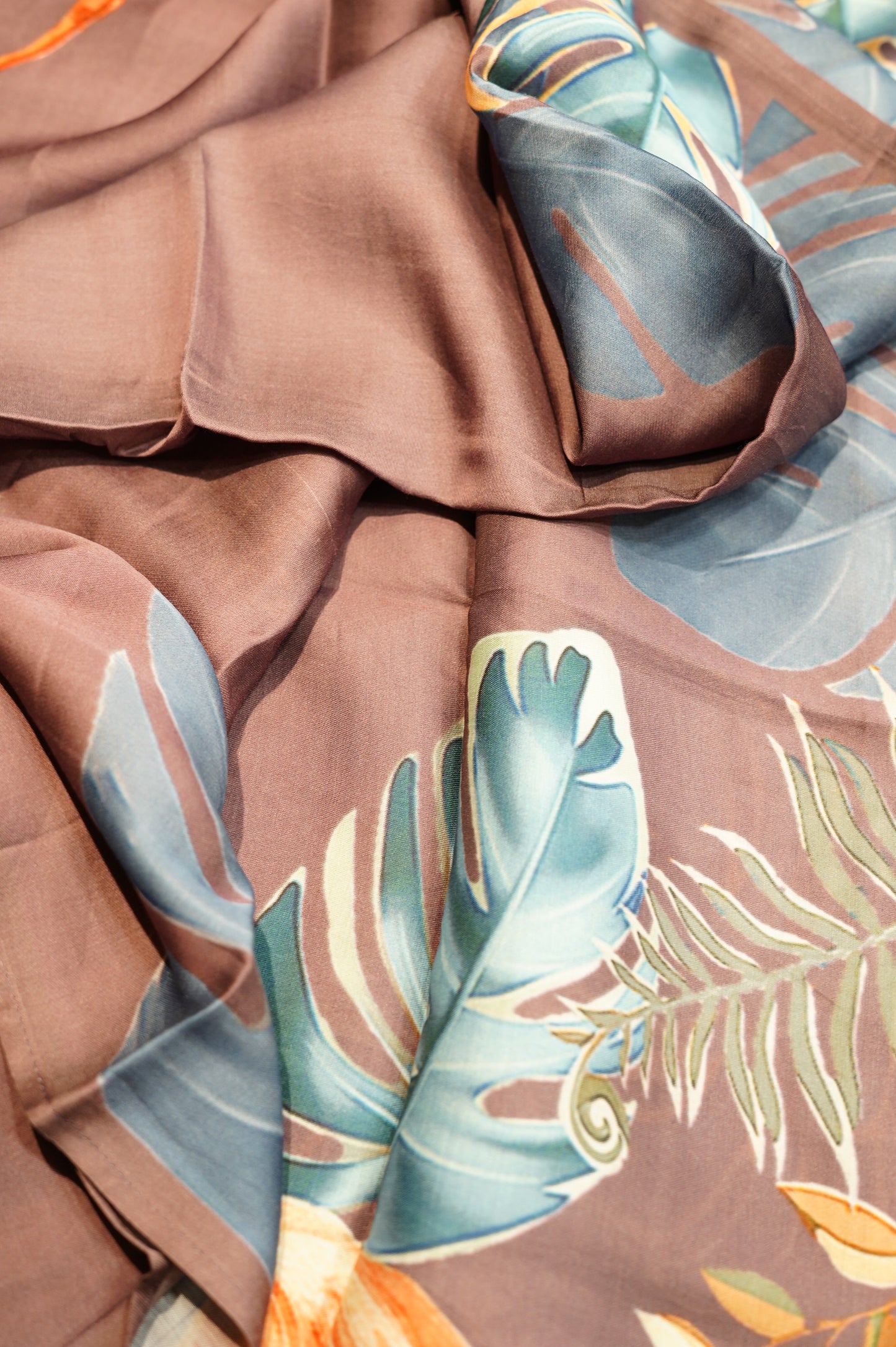 Wine Modal Silk Printed Suit