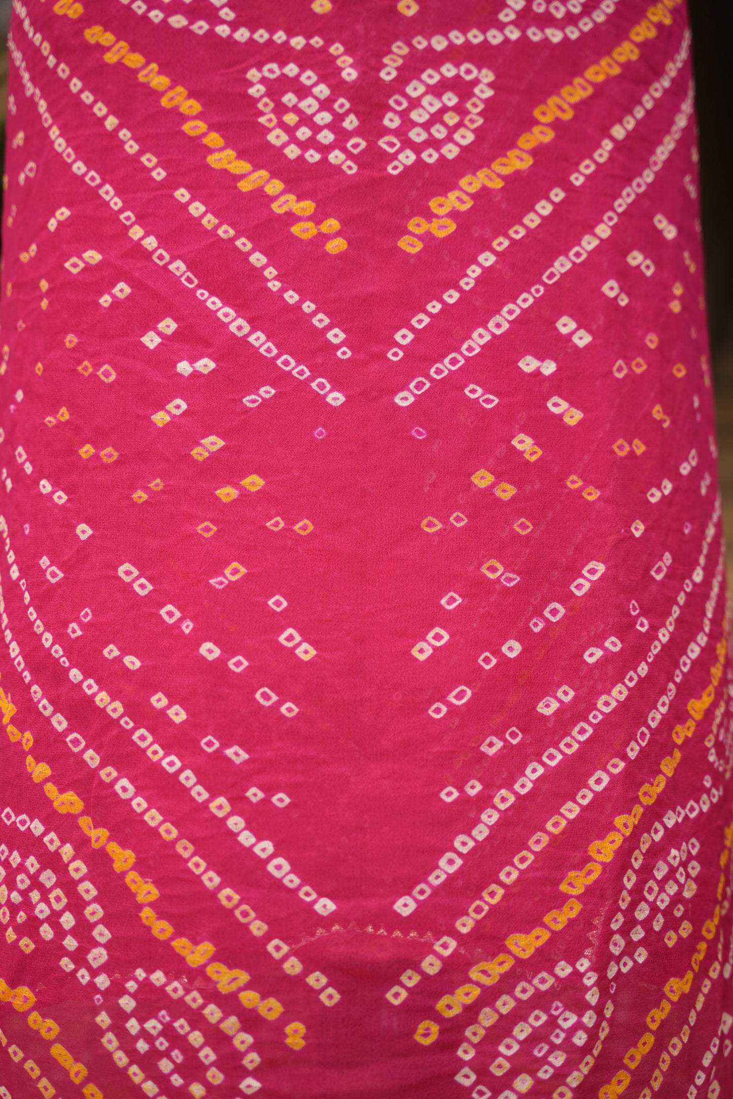 Rani Georgette Bandhej Suit with Gota Work