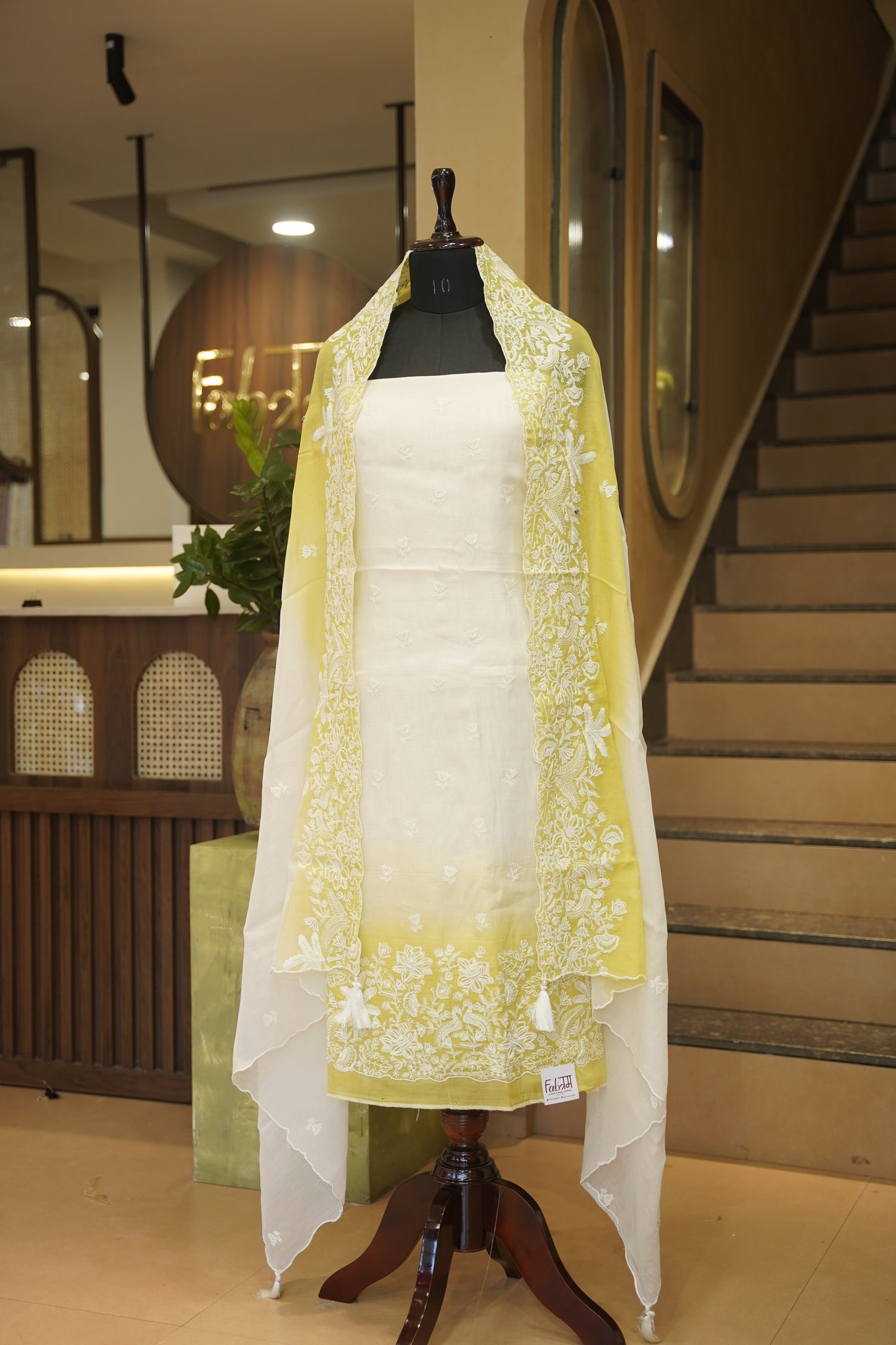 Embroidered Mul Chanderi Suit