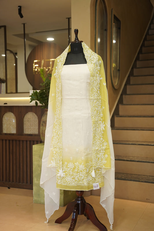 Embroidered Mul Chanderi Suit