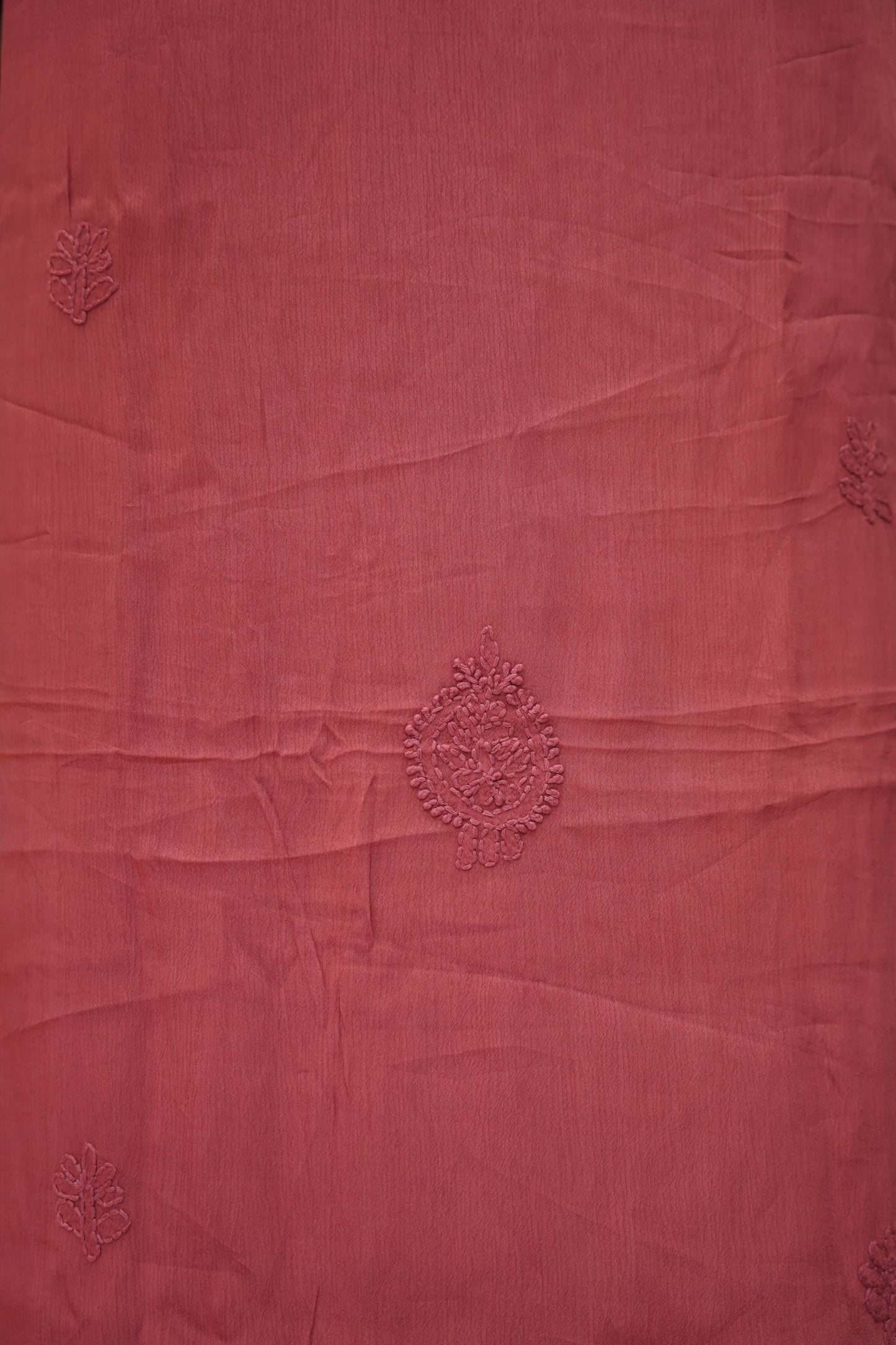 Pink Hand Katha Work Chinon Suit