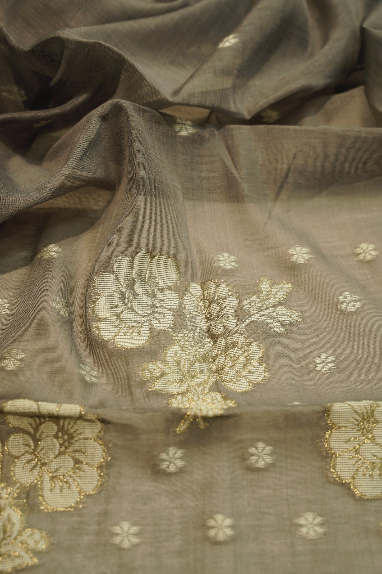 Off White Jamdani Chanderi Suit
