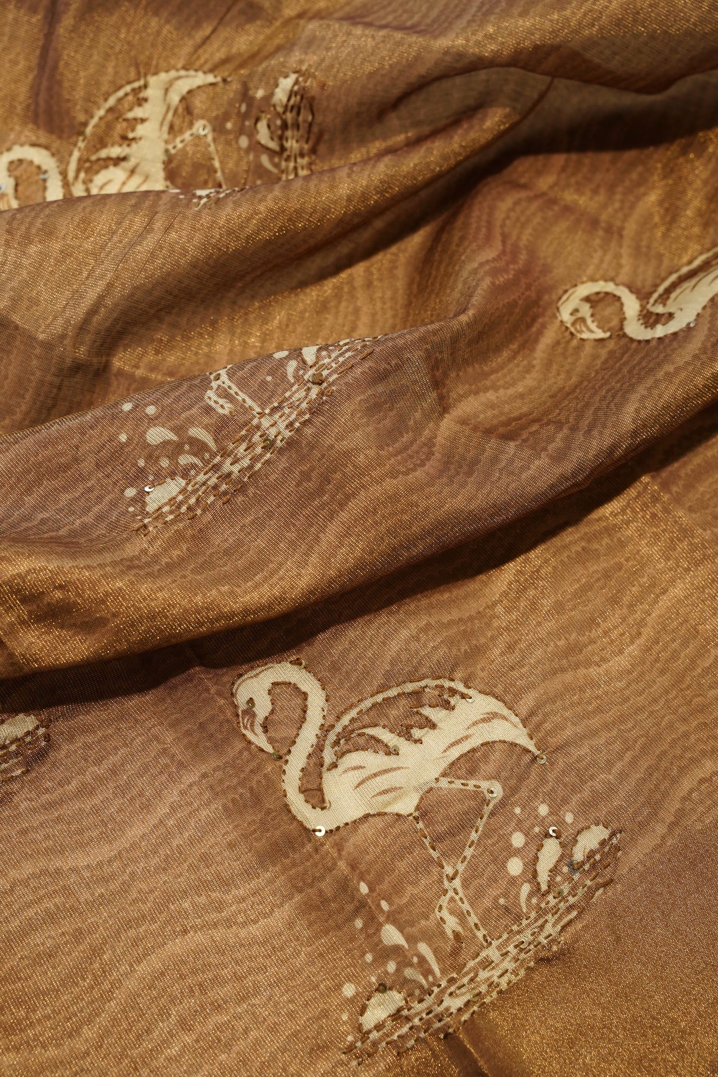 Printed Tissue Suit with Original Mirror Work