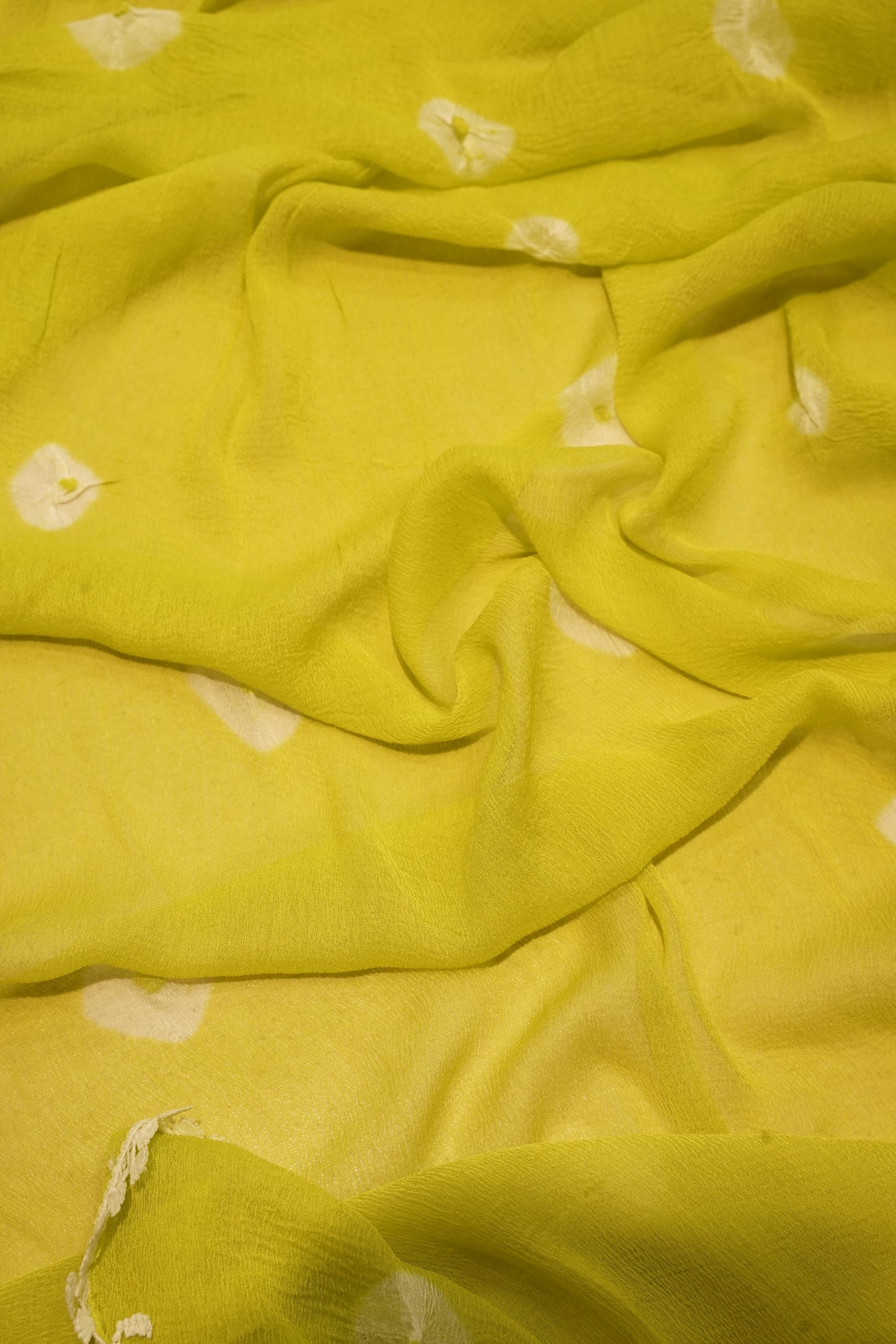 Yellow Cotton Bandhej Suit with Neck Tie