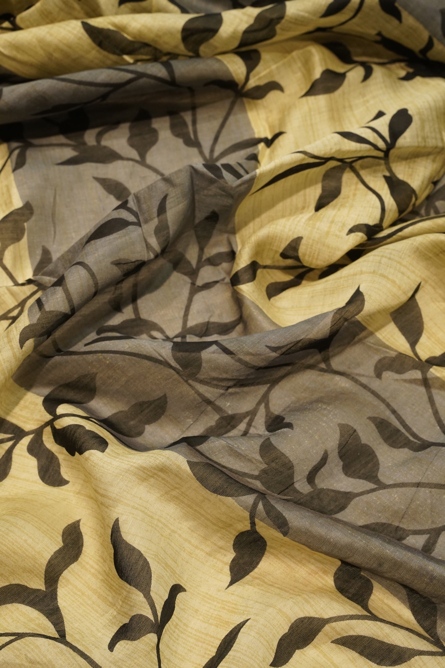 Grey Printed Pure Maheshwari Suit