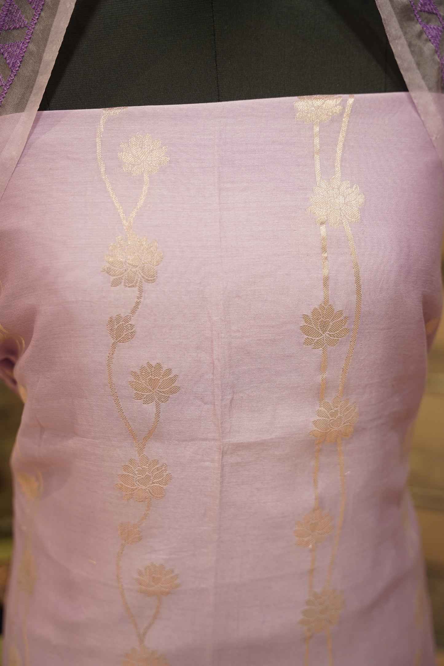 Lavender Banarasi Chanderi Suit