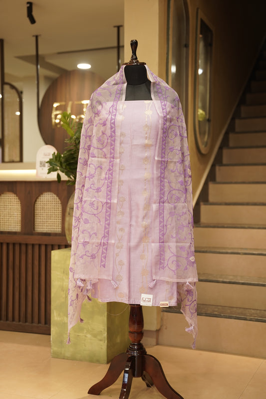 Lavender Banarasi Chanderi Suit