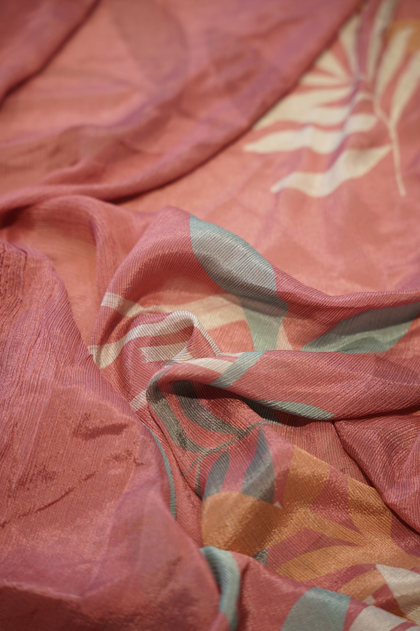 Pink Printed Giza Cotton Suit with Embroidery