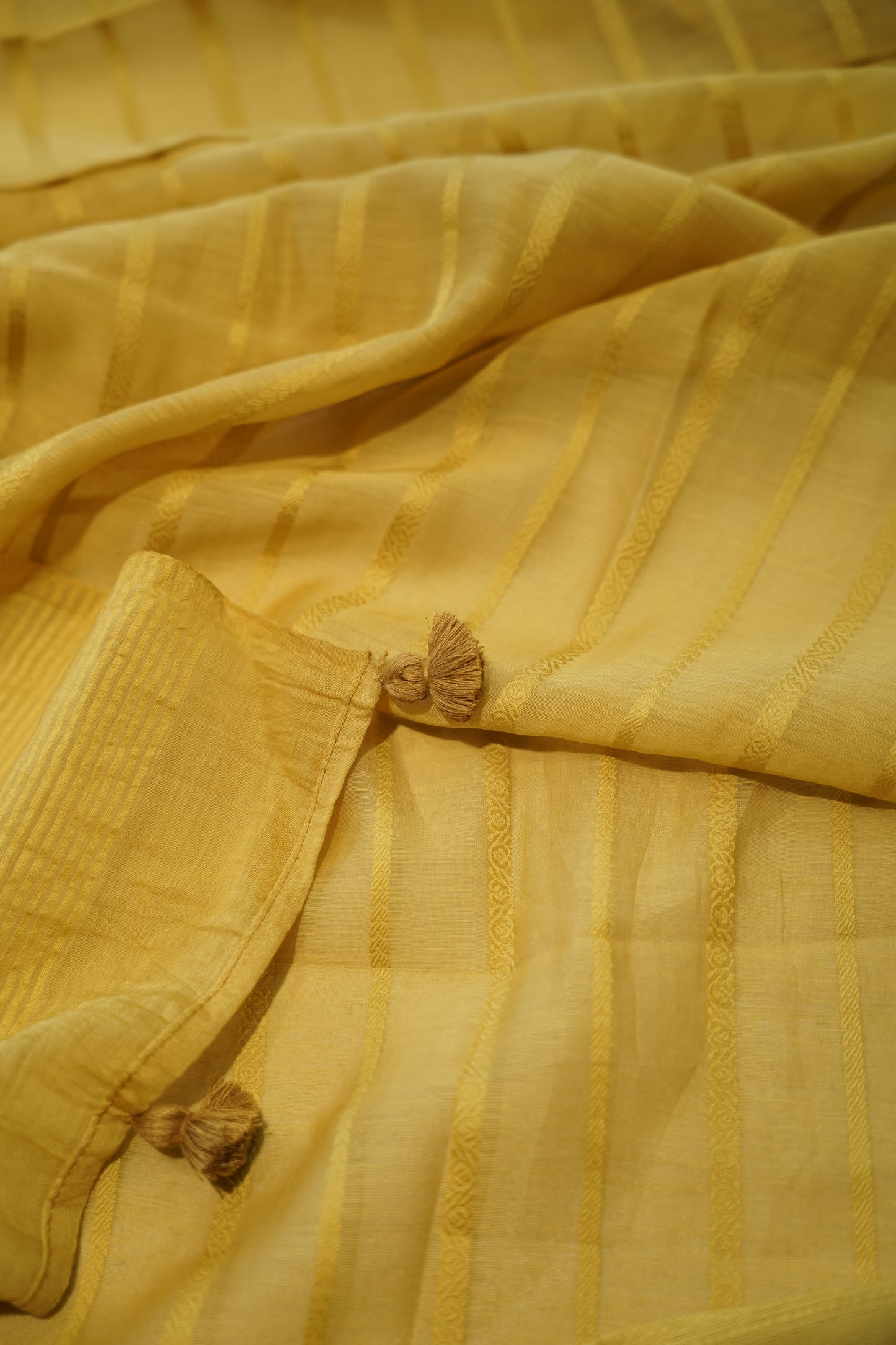Yellow Maheshwari Silk Embroidered Suit