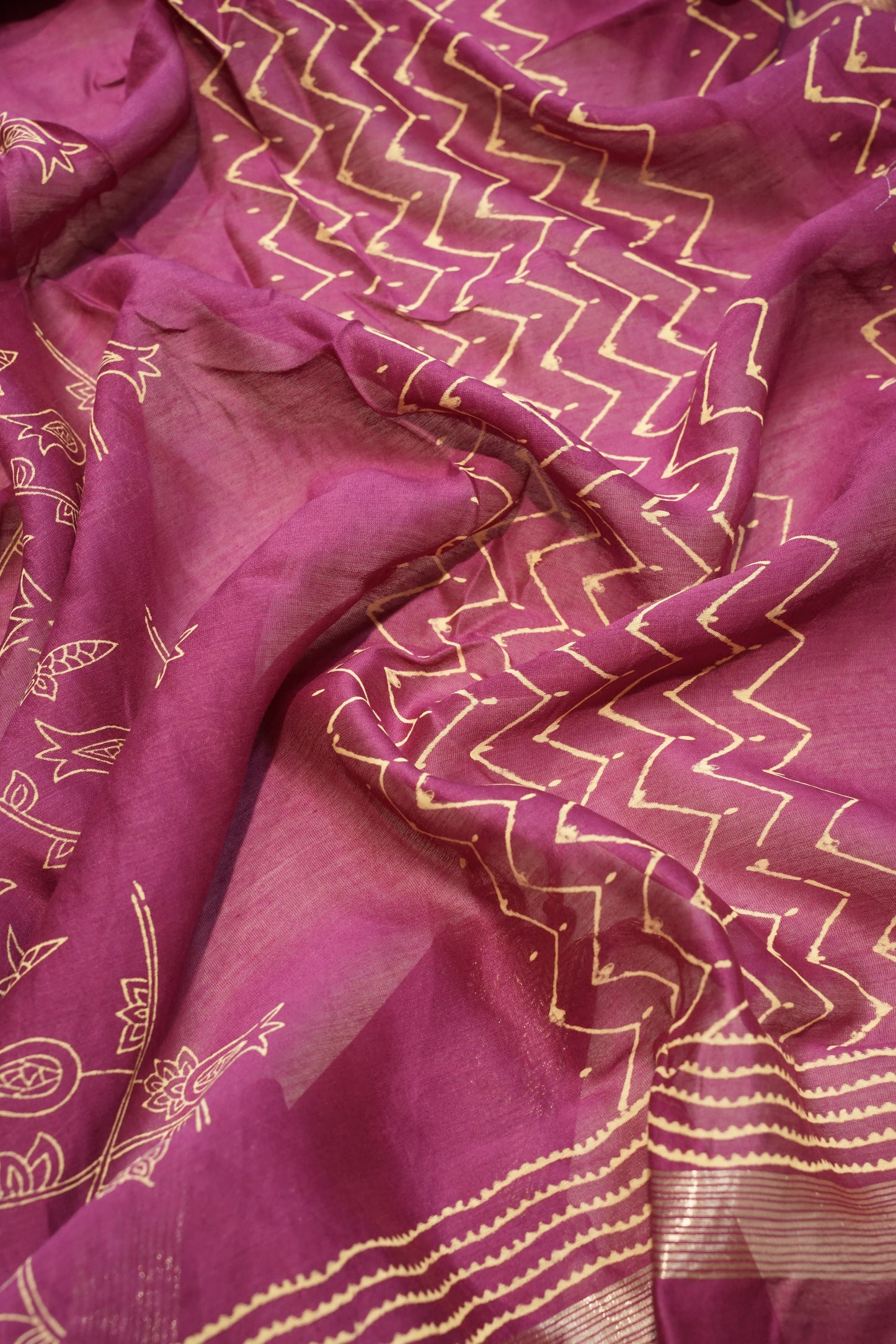 Wine Maheshwari Printed Suit