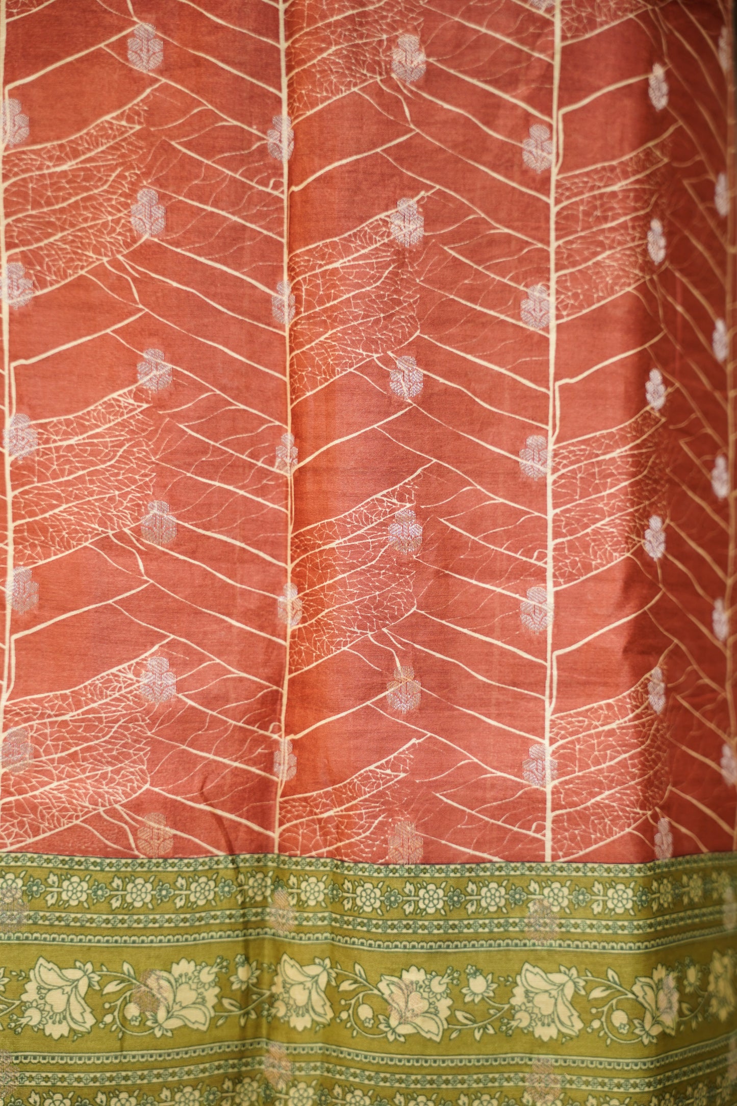 Red Printed Maheshwari Suit with Banarasi Booti