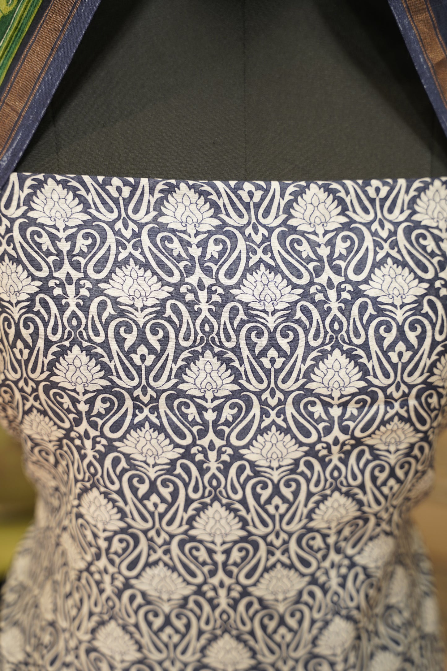 Blue Pure Maheshwari Printed Suit