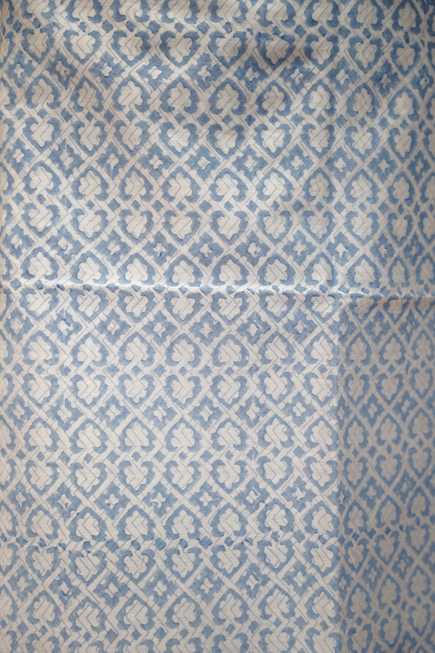 Off White Block Printed Maheshwari Suit