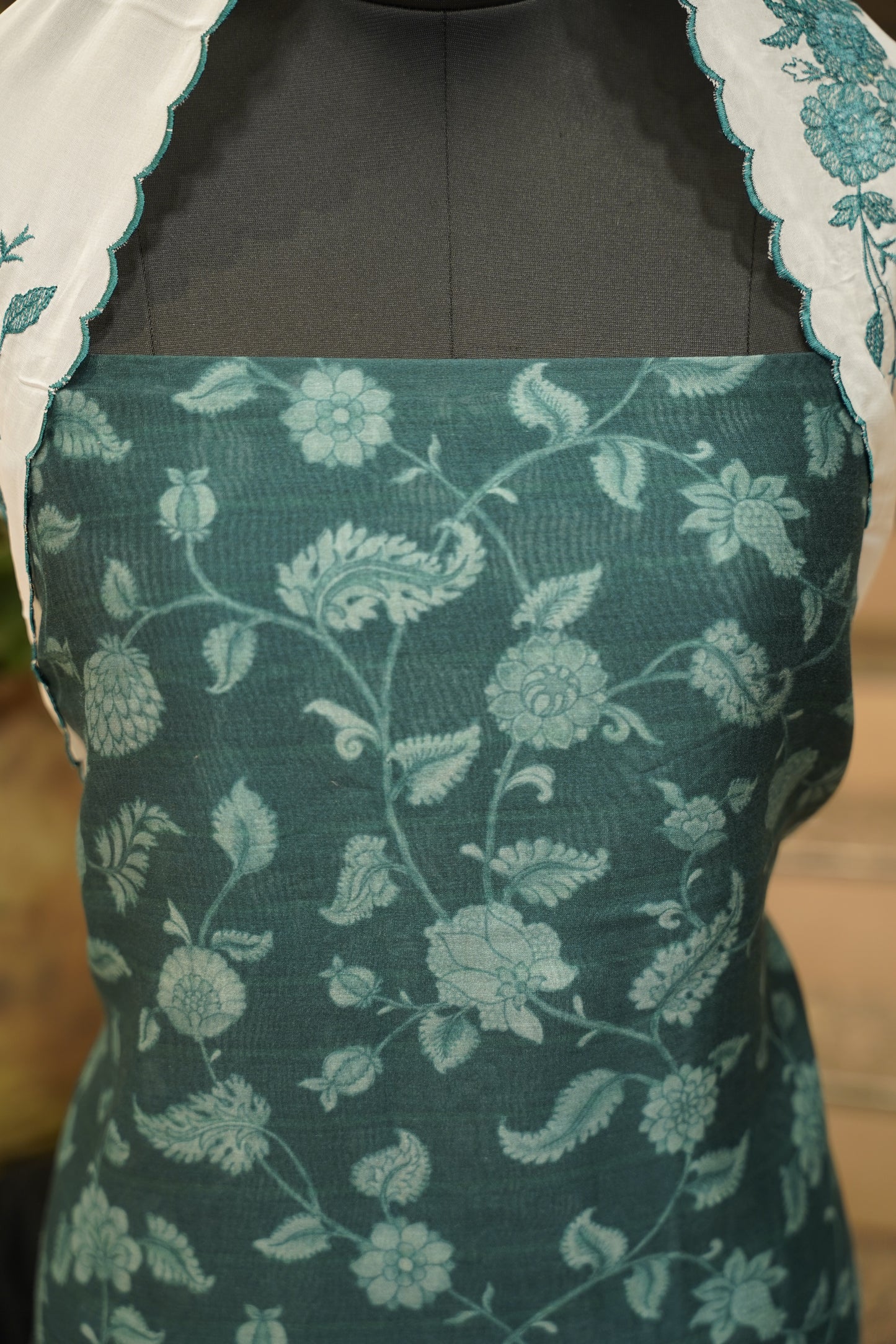 Green Printed Maheshwari Suit