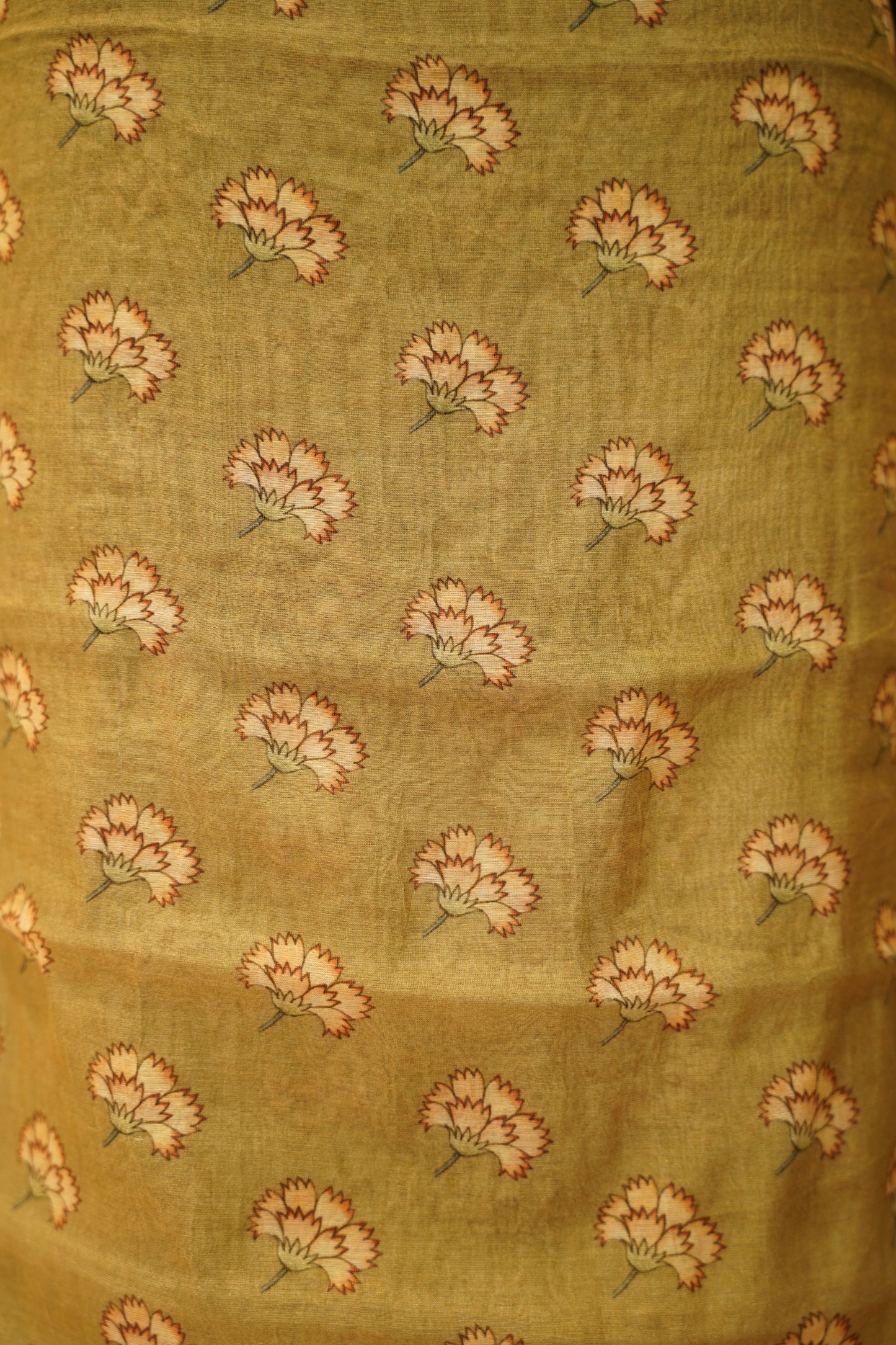 Mehendi Green Printed Maheshwari Tissue Suit