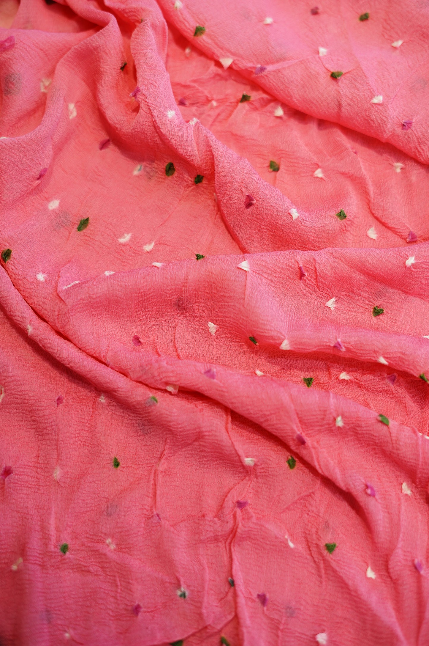 Pink Georgette Bandhej Suit