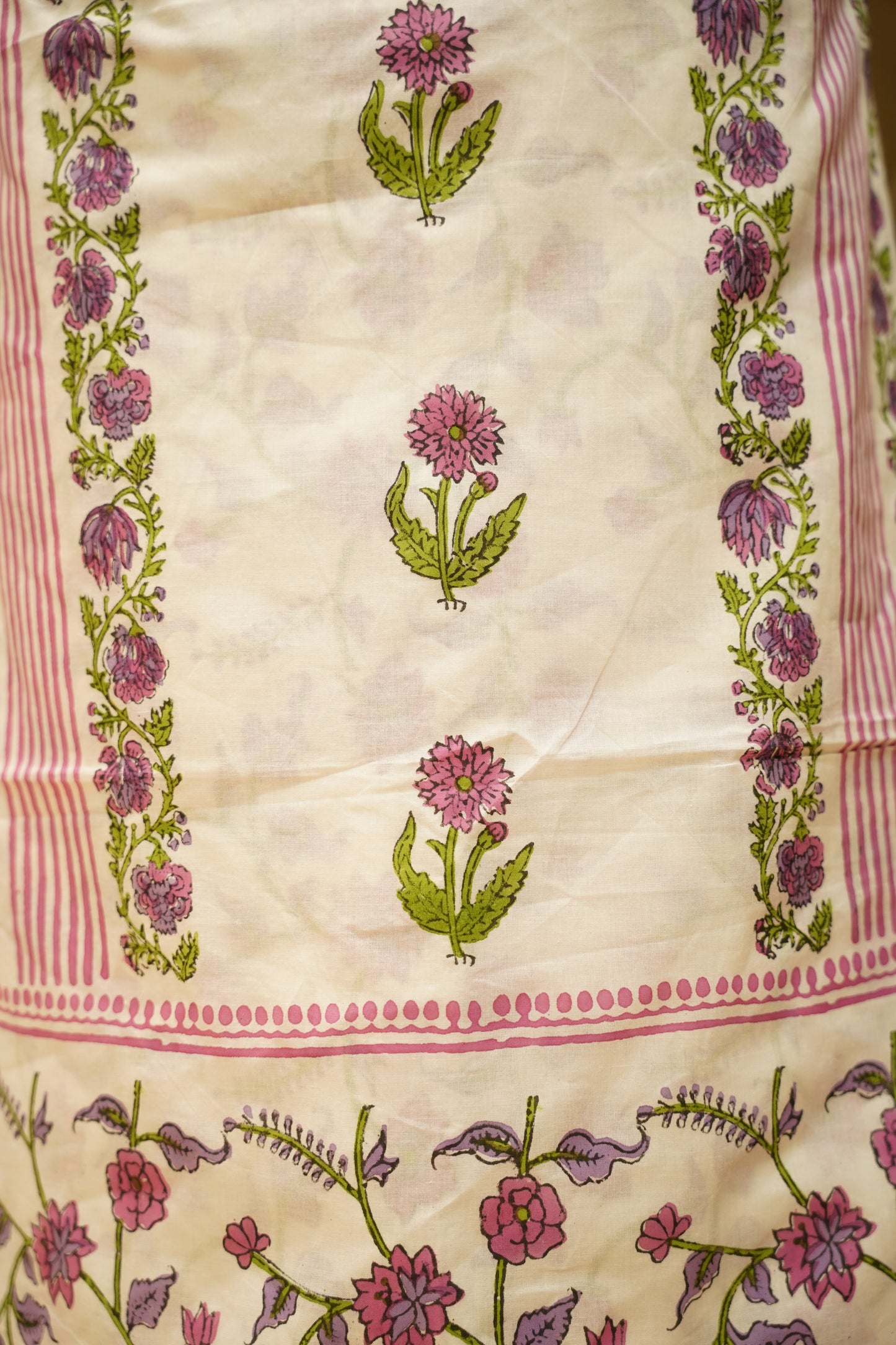 White Pure Cotton Block Printed Suit