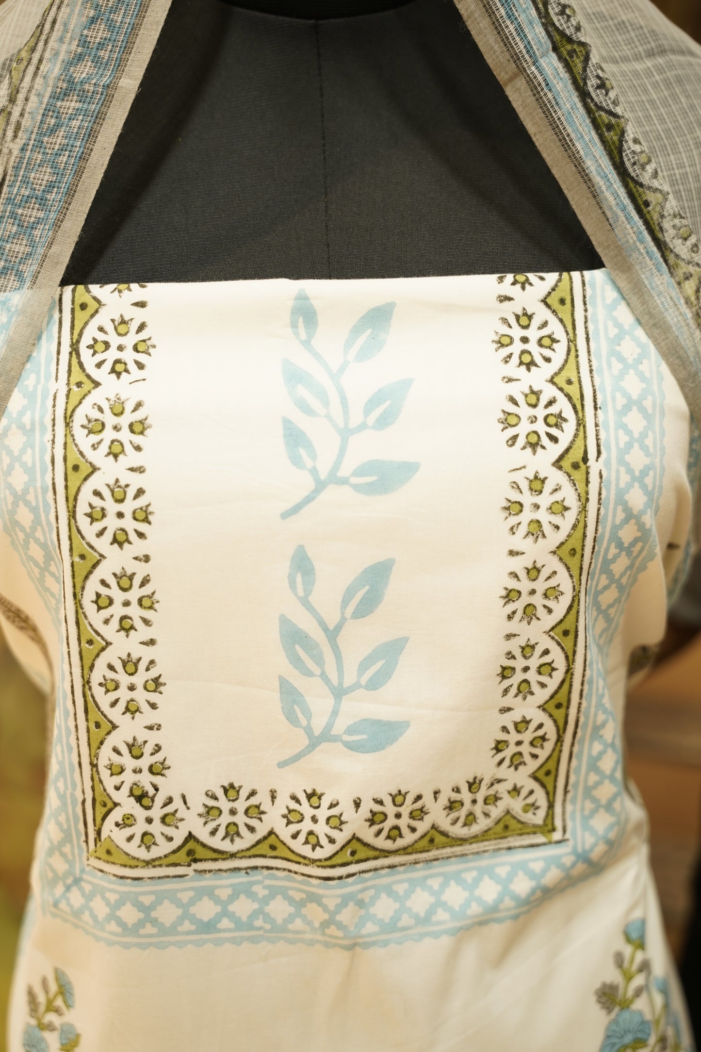 White Pure Cotton Block Printed Suit
