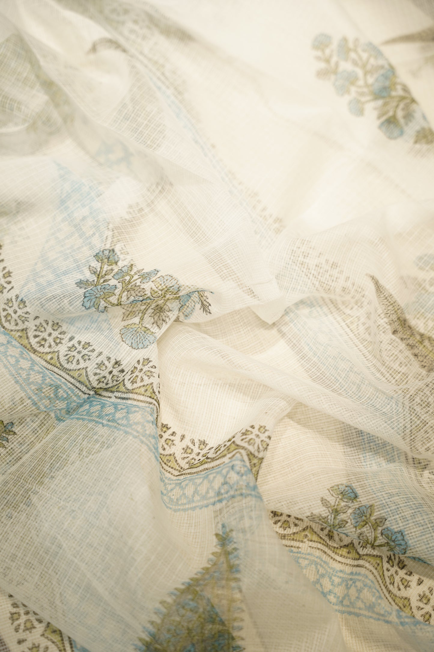 White Pure Cotton Block Printed Suit