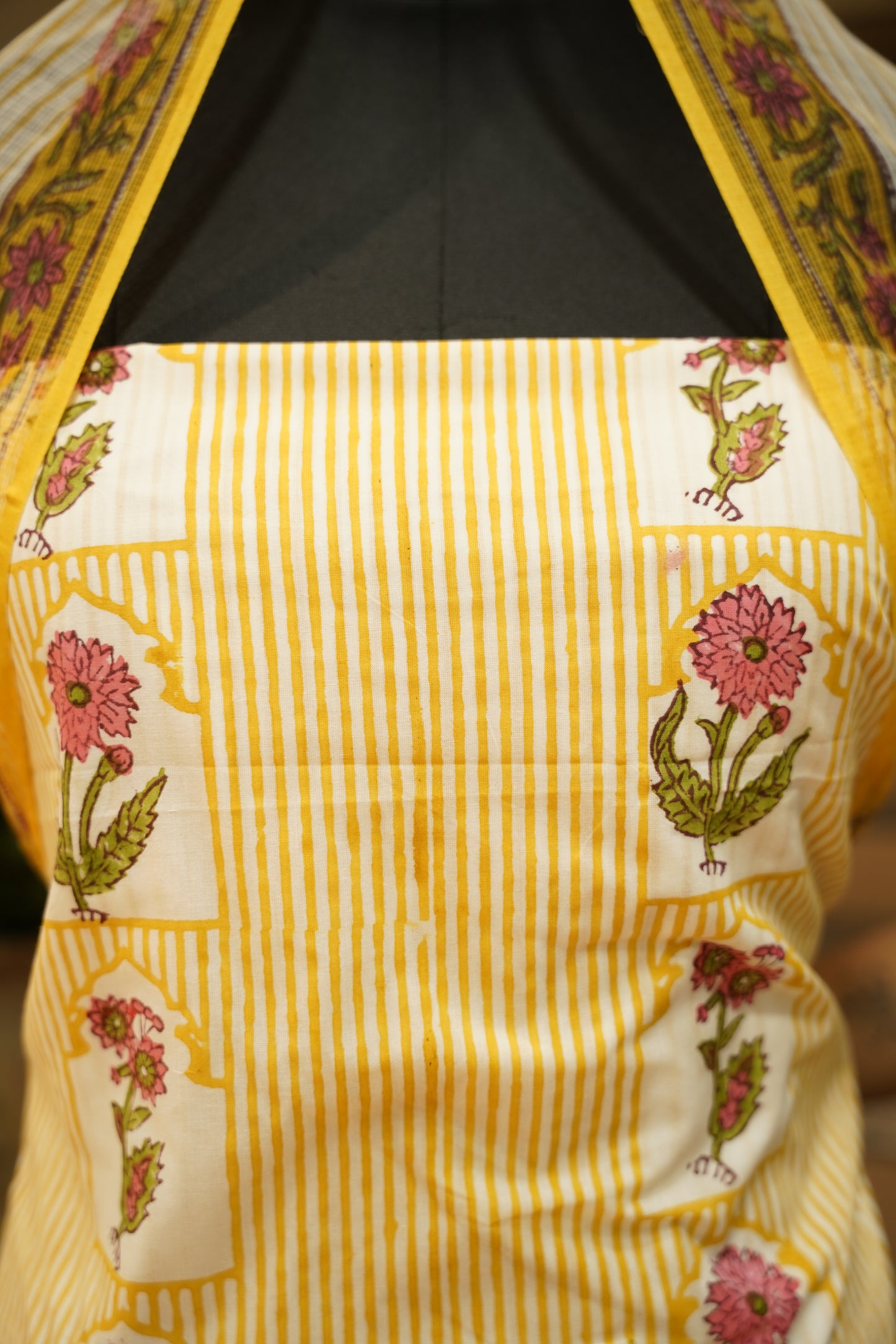 Yellow Pure Cotton Block Printed Suit