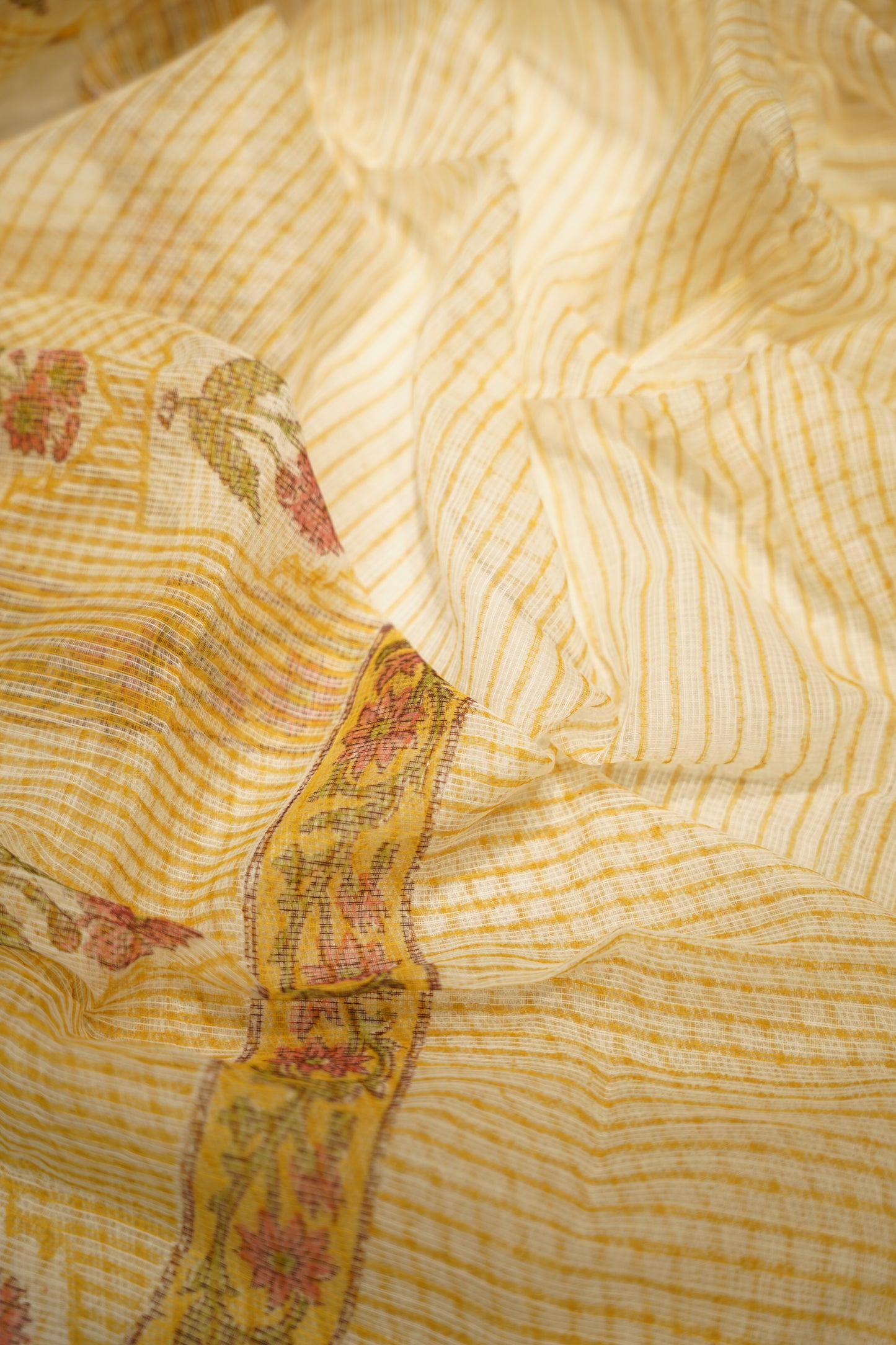 Yellow Pure Cotton Block Printed Suit