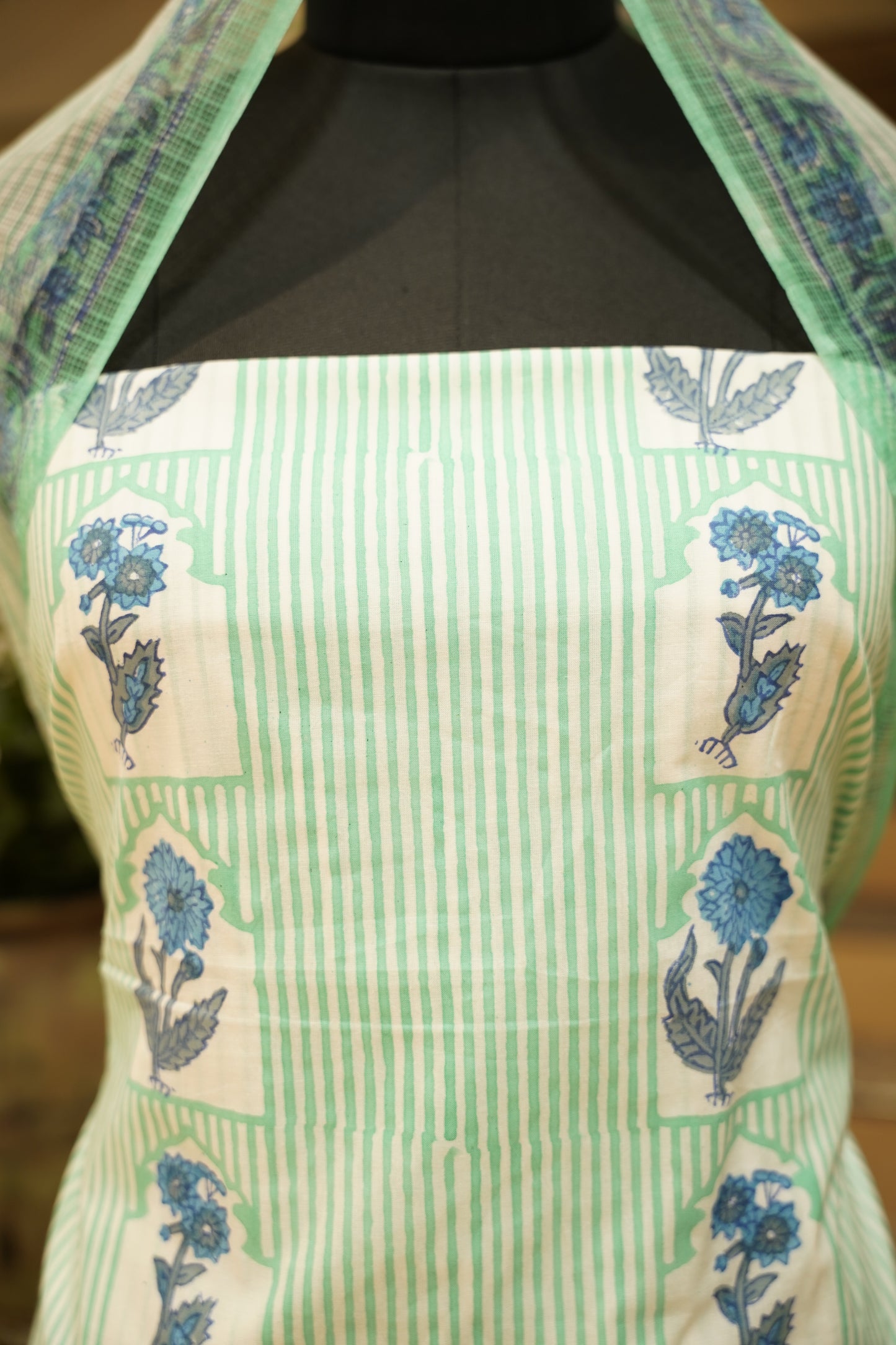 White Pure Cotton Block Printed Suit