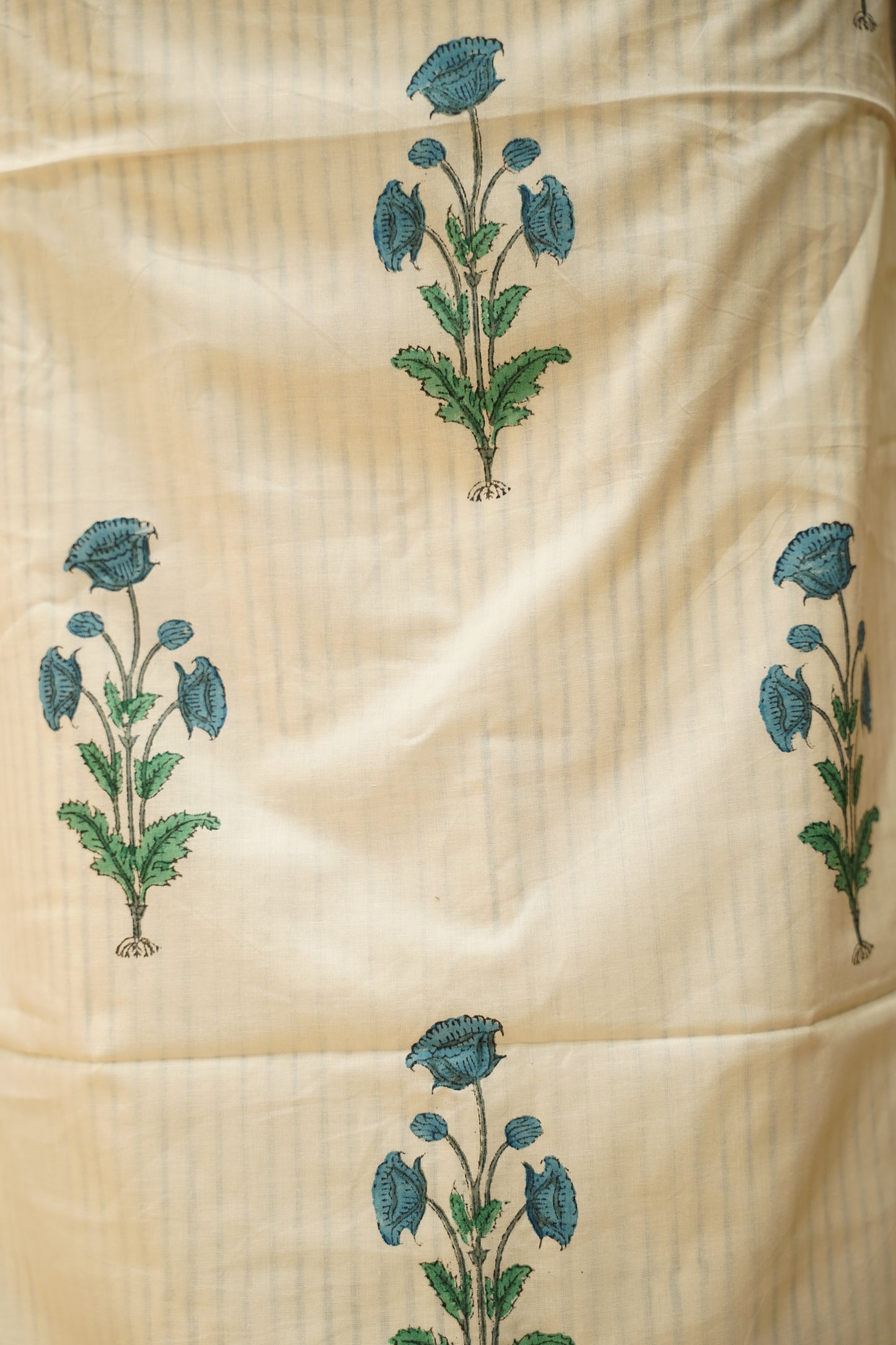 White Pure Cotton Block Printed Suit