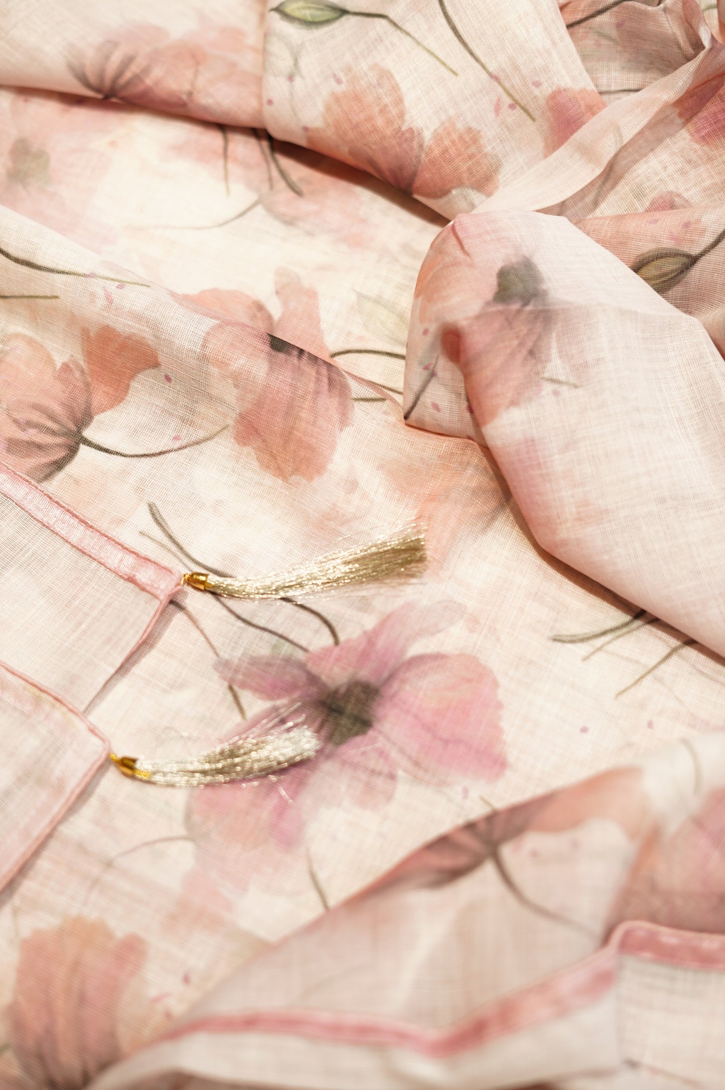 Lavender Khadi Linen Jamdani Printed Suit