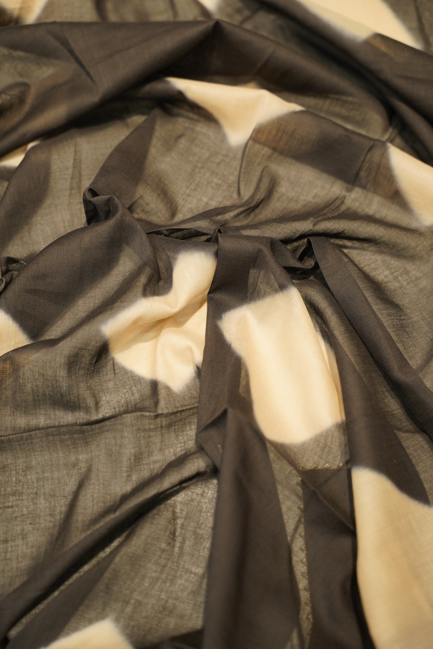 Black Cotton Printed Suit