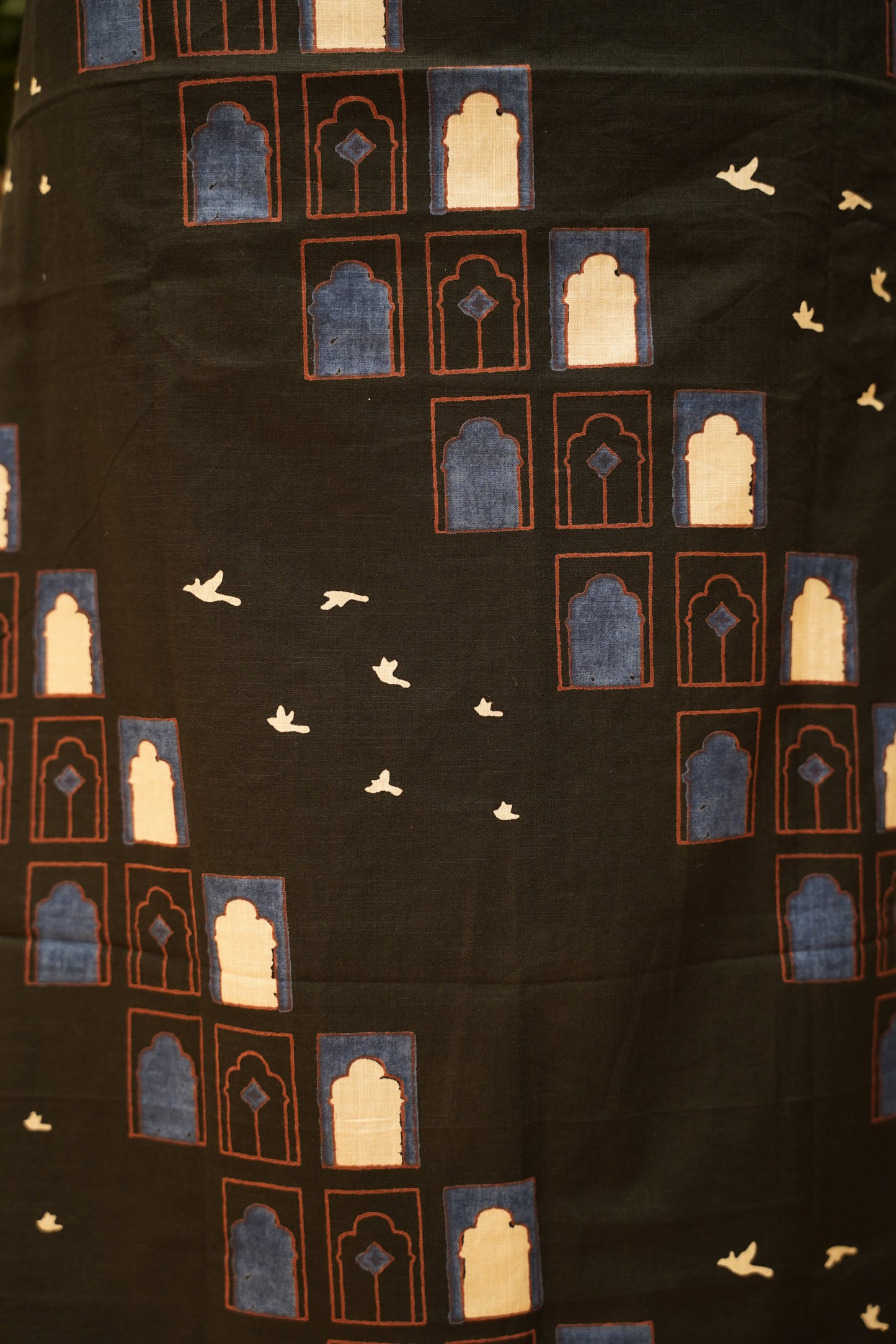 Black Cotton Printed Suit