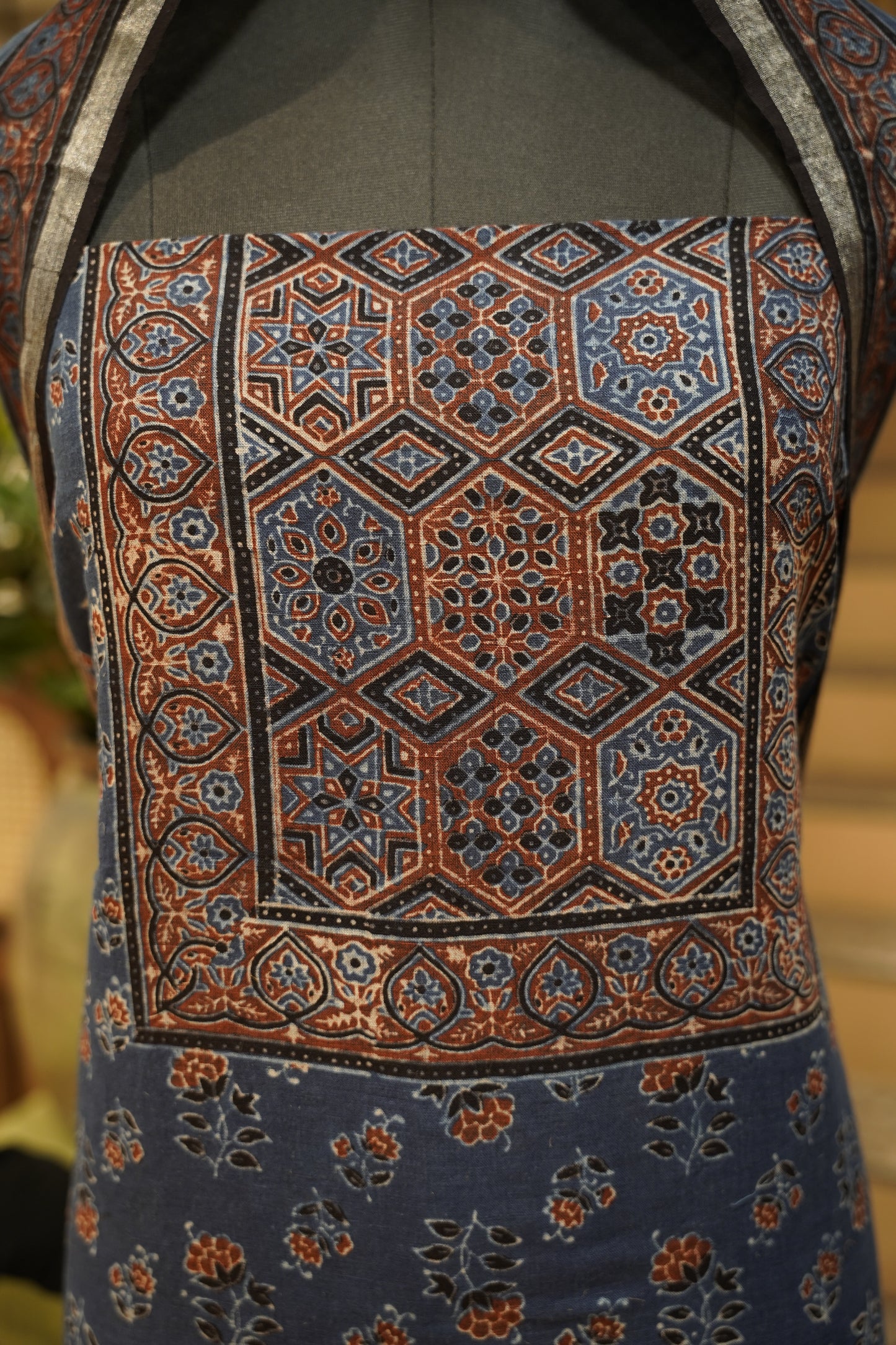 Blue Pure Linen Ajrakh Suit