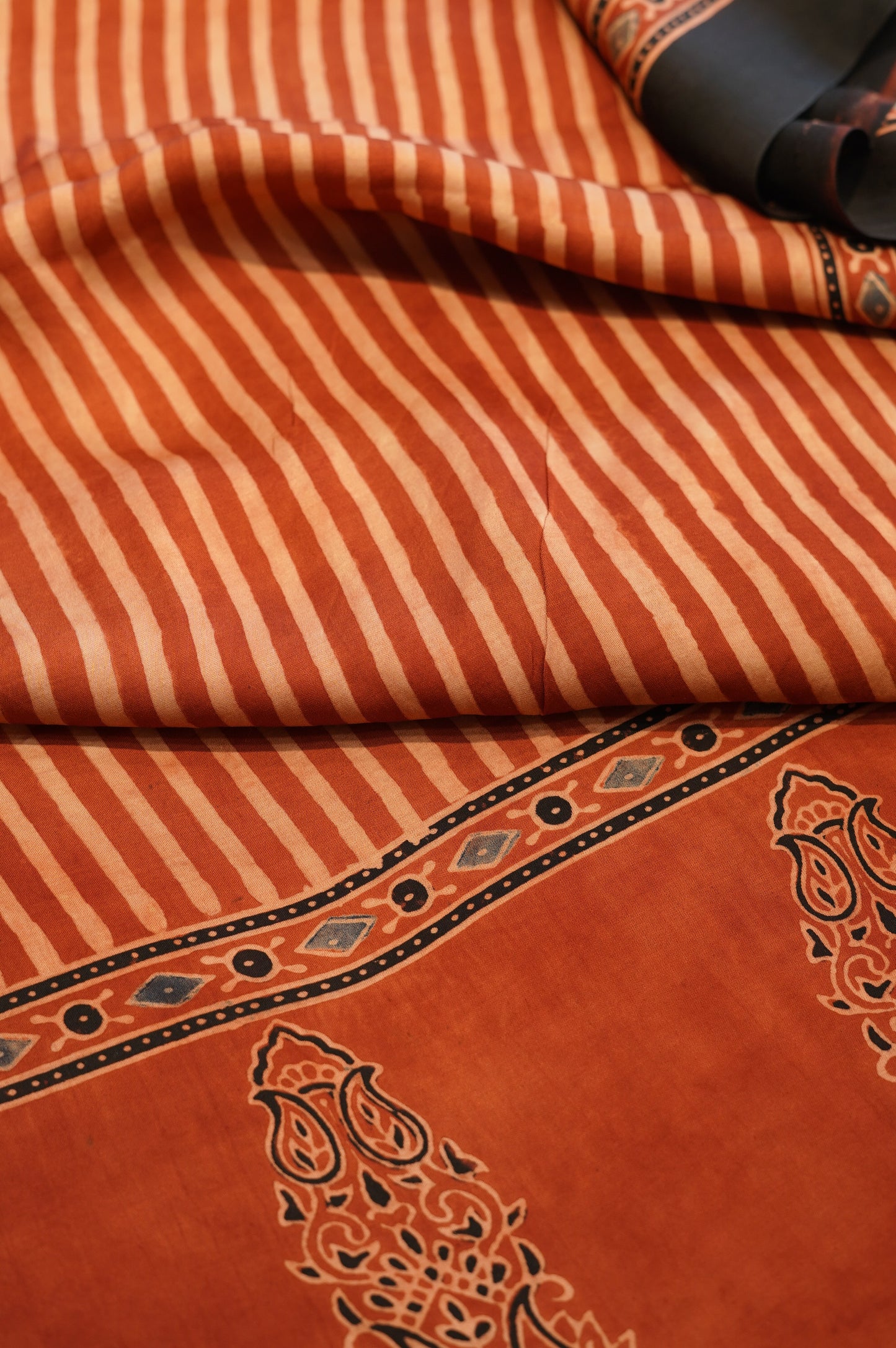 Red Ajrakh Modal Satin Suit