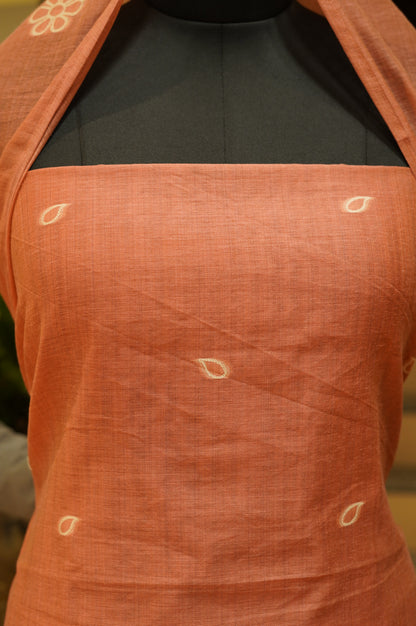 Pink Jamdani Chanderi Suit with Embroidery