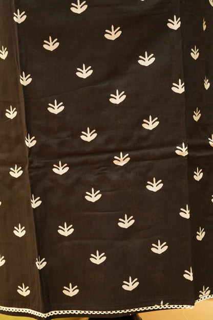 Black Printed Cotton Suit