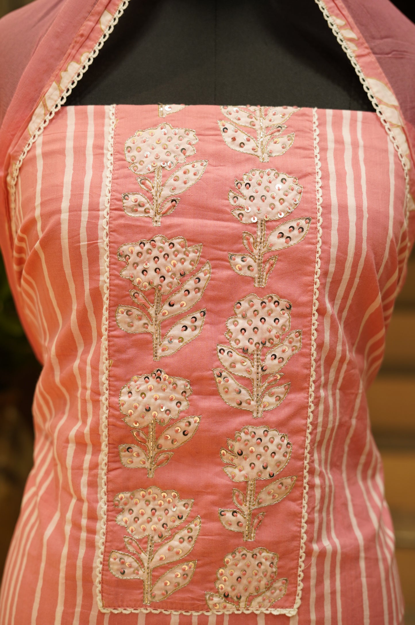 Pink Printed Cotton Suit