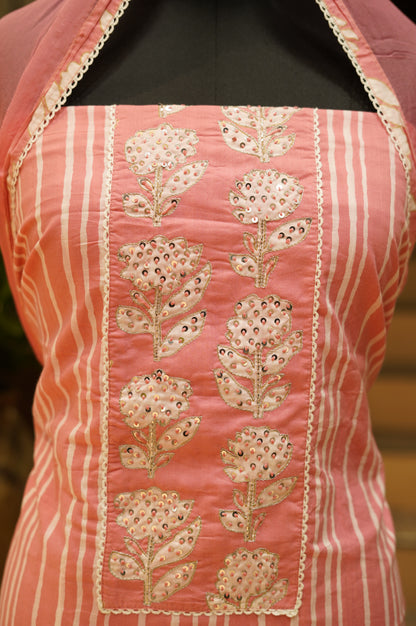Pink Printed Cotton Suit