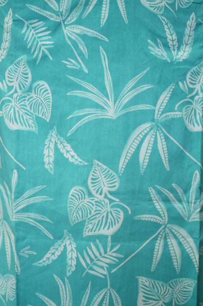 Turquoise Printed Cotton Suit