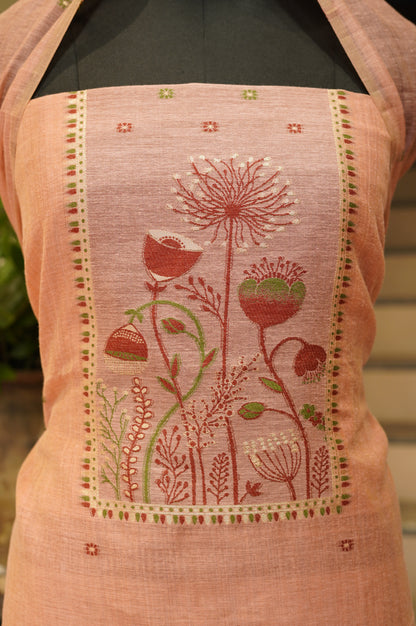 Pink Jamdani Chanderi Suit