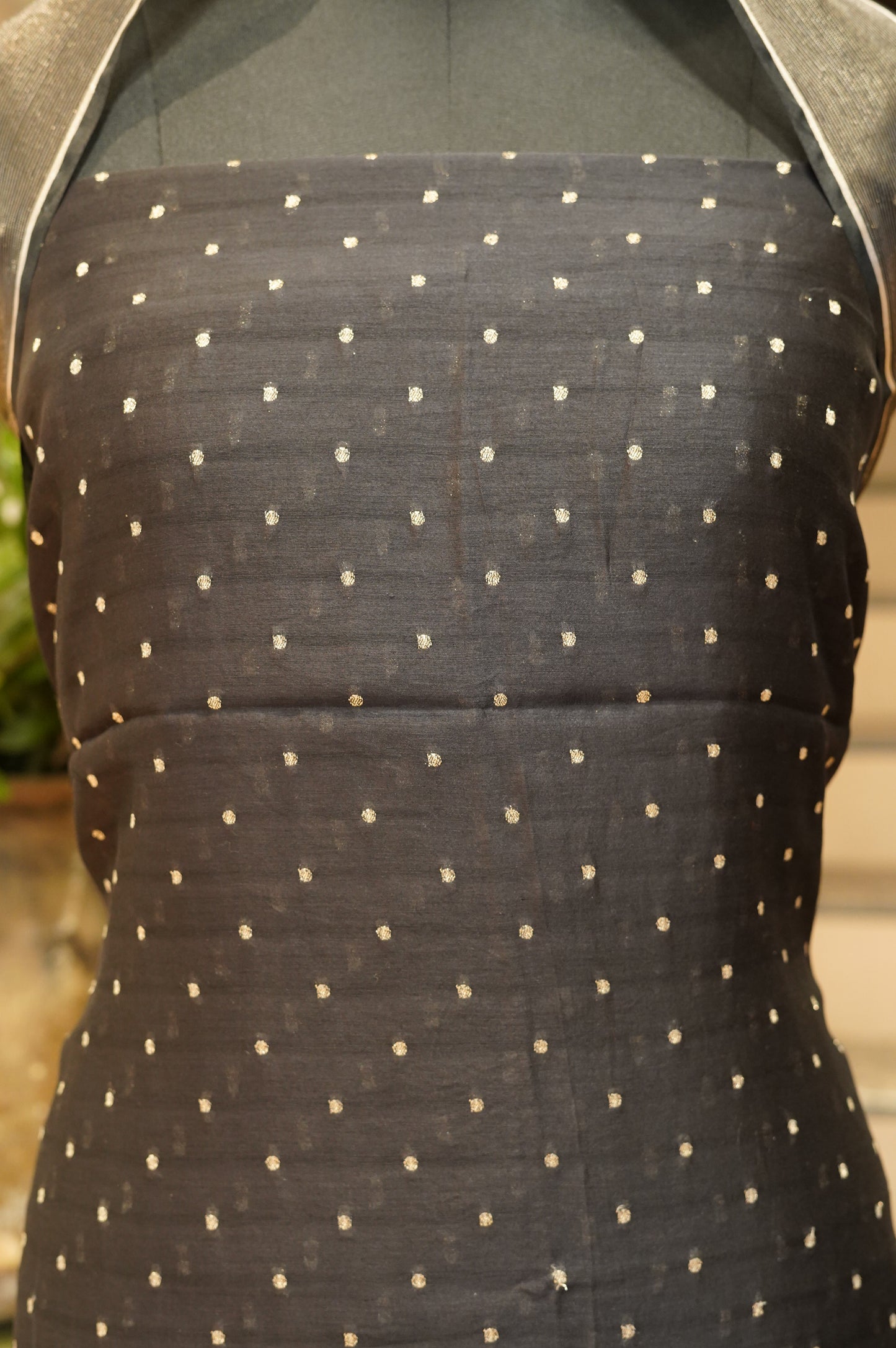 Black Pure Banarasi Chanderi