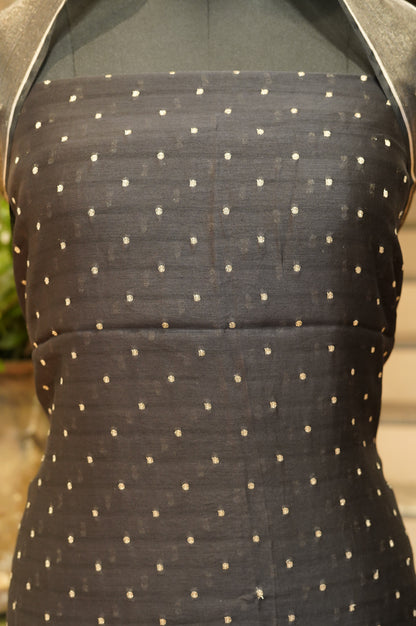 Black Pure Banarasi Chanderi