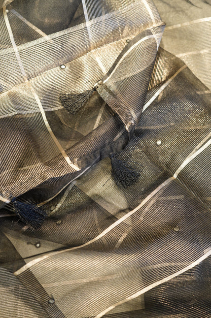 Black Pure Banarasi Chanderi