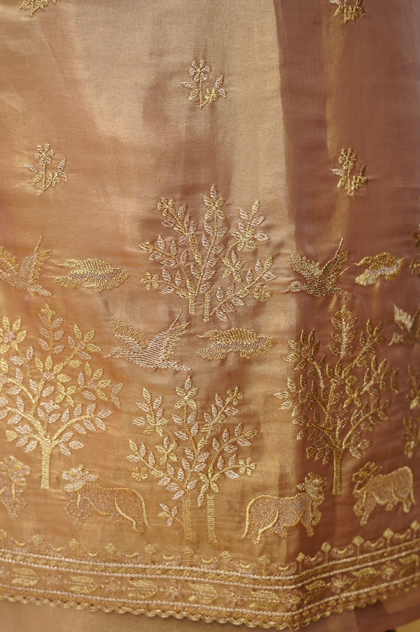 Dusty Brown Tissue Embroidered Suit