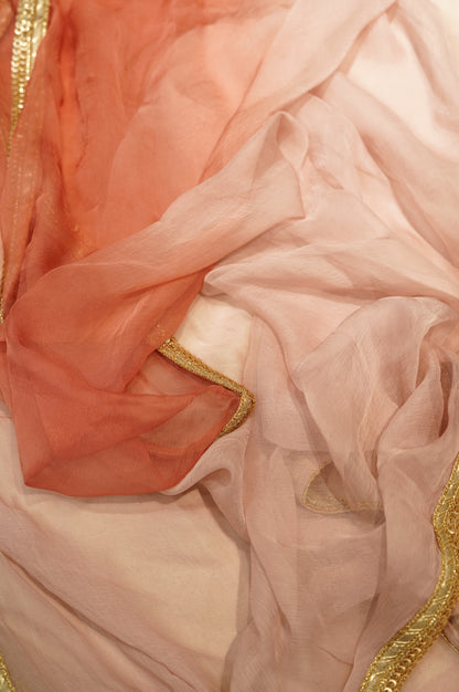 Pink Chanderi Suit with Applique Work