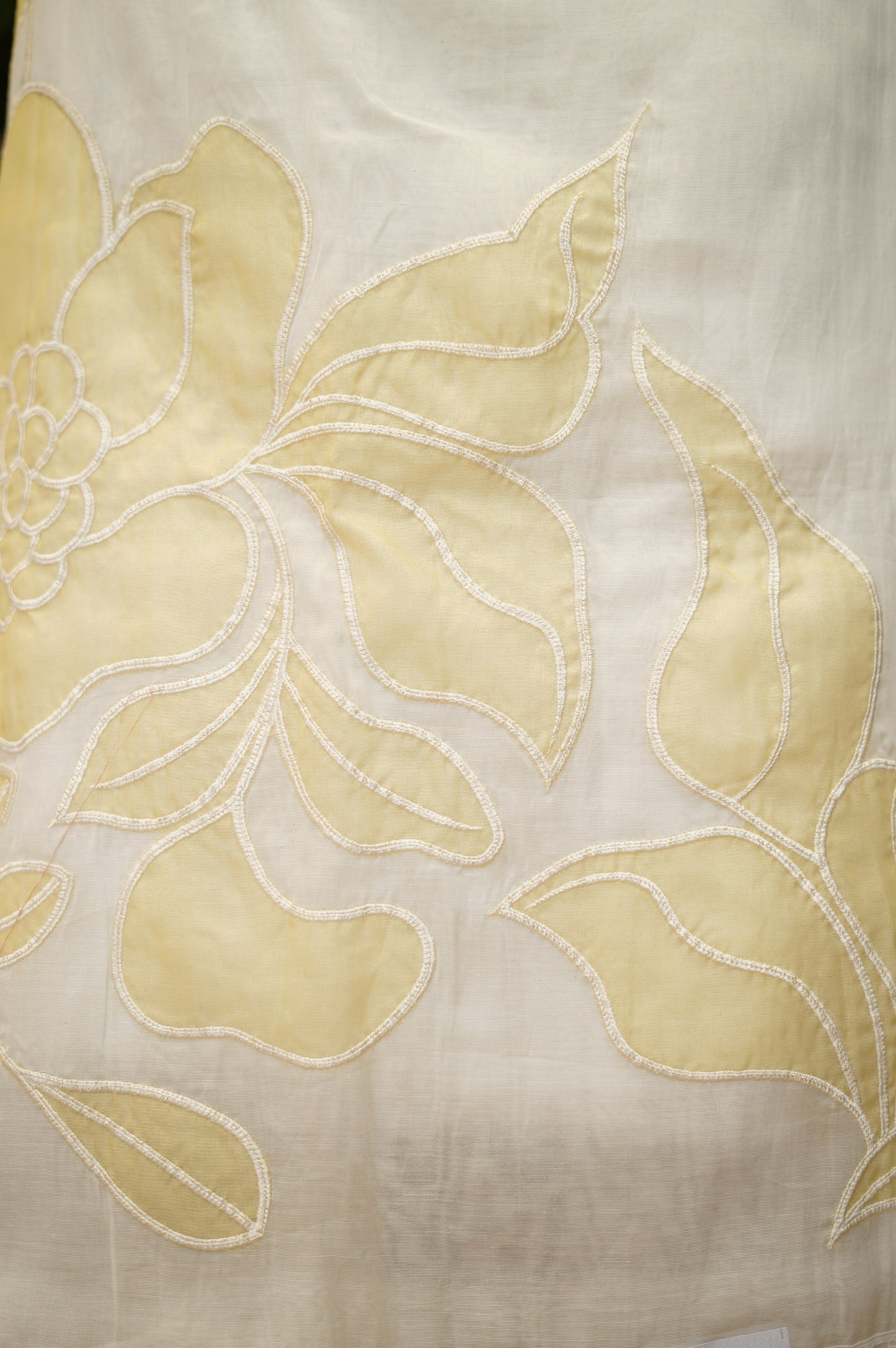 White Mul Chanderi Suit with Applique  Work