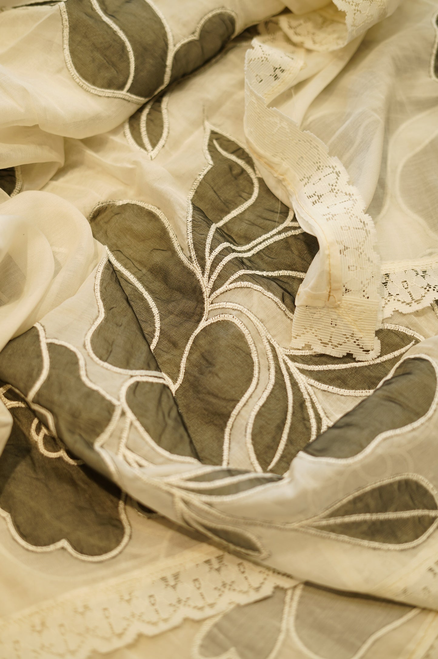 White Mul Chanderi Suit with Applique Work